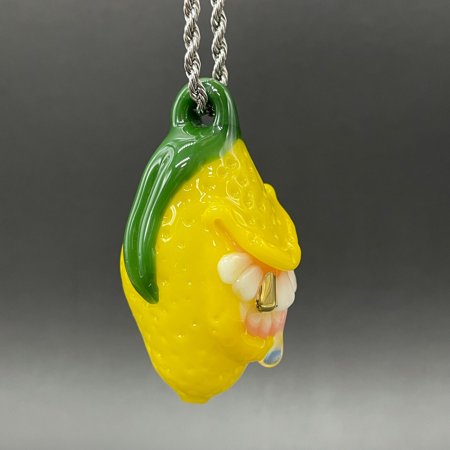 Grinning lemon pendant