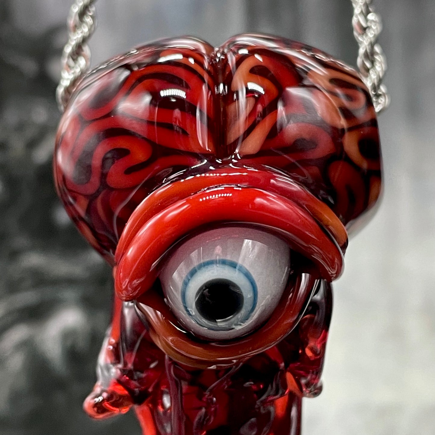 Brain pendant by Leviathan Glass - artisan detail