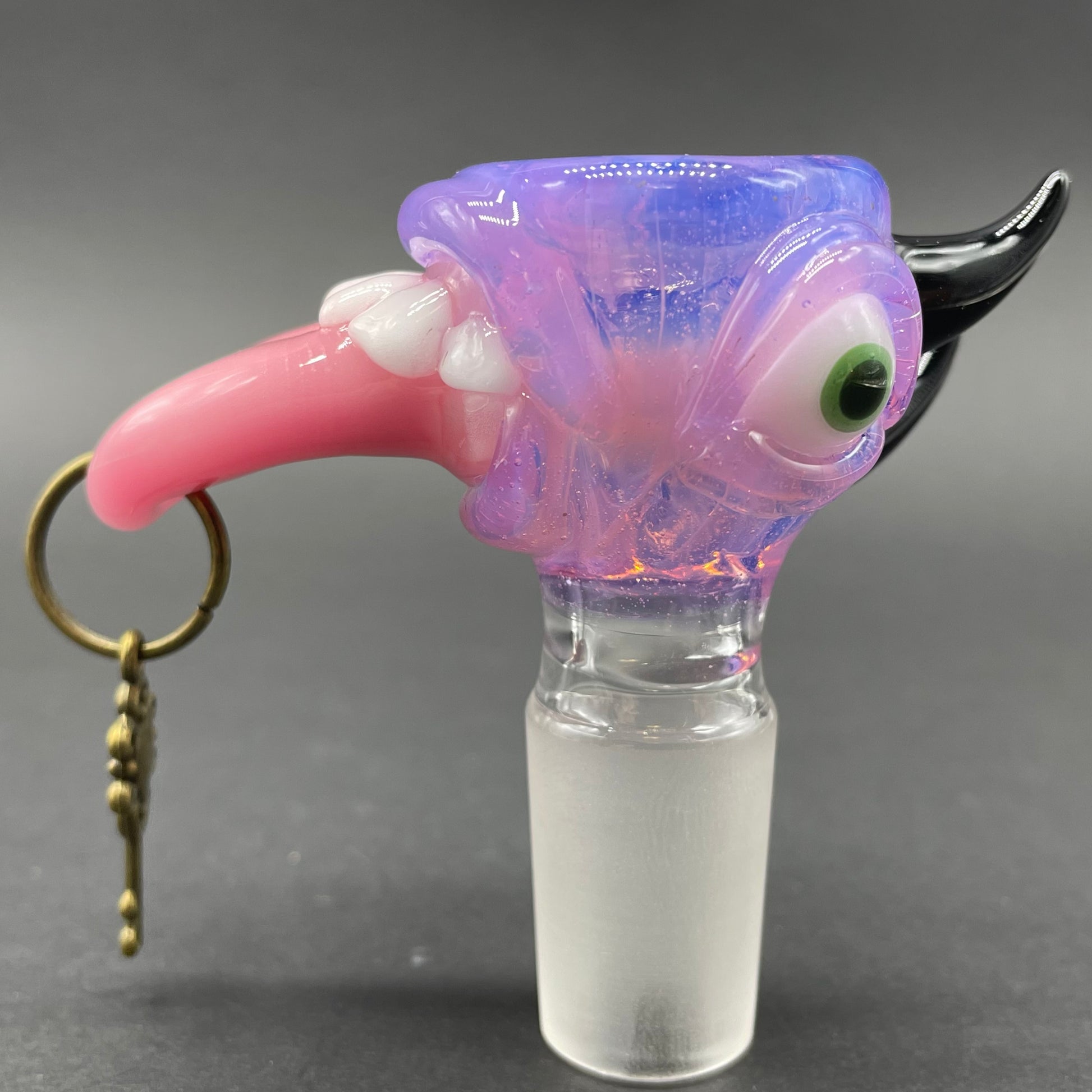 18mm 4 hole Pierced tongue slide detail view - premium glass art