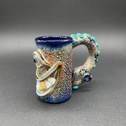 Hand-blown glass Tentacle espresso cup by Leviathan Glass