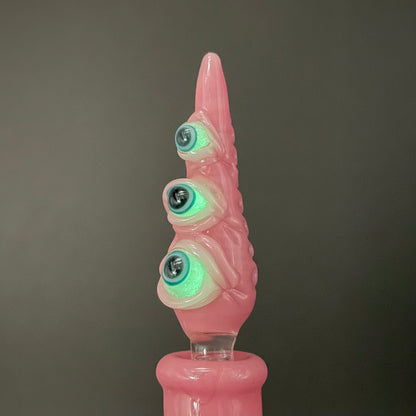 Hand-blown Pink tear Pensieve - Leviathan Glass original