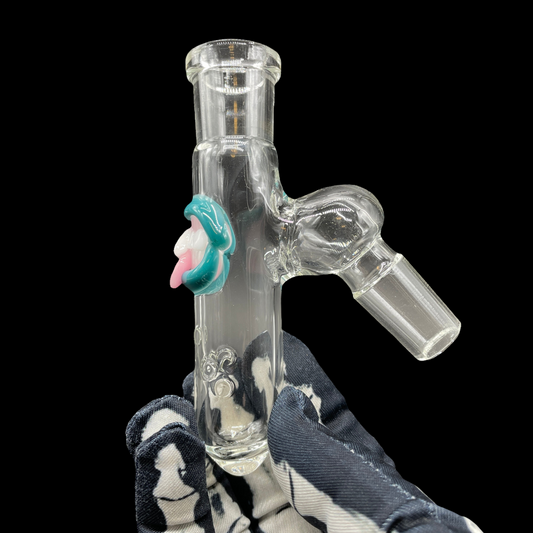 Hand-blown glass 18mm 45° ash catch (teeth) by Leviathan Glass