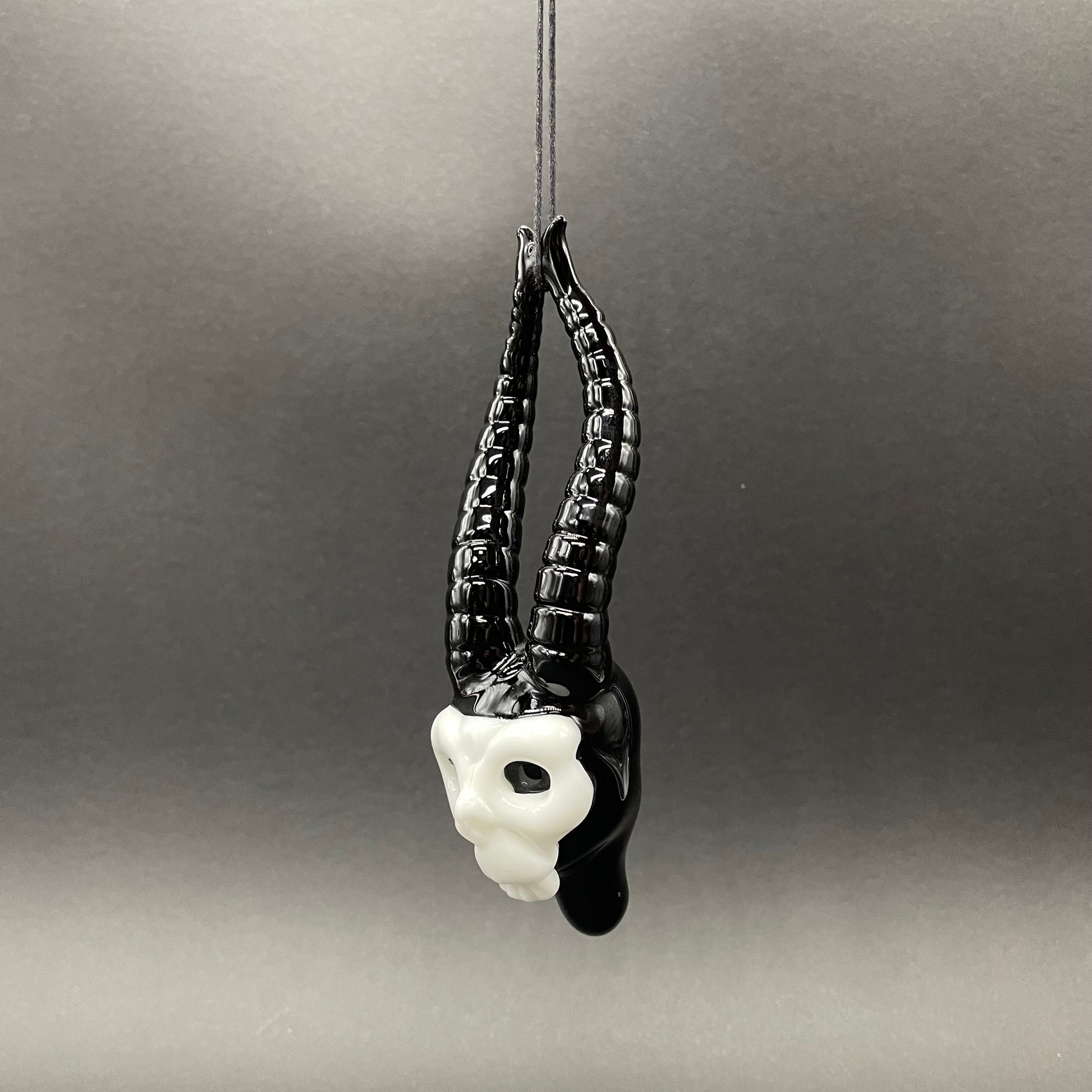 evil elf pendant detail view - premium glass art