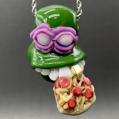 Glass Donatello ninja turtle pendant