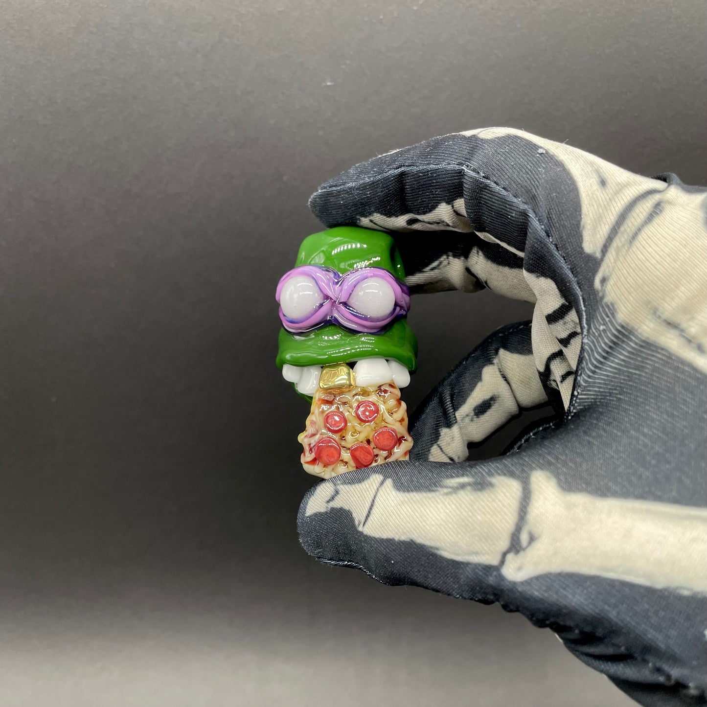 Hand-blown Glass Donatello ninja turtle pendant - Leviathan Glass original