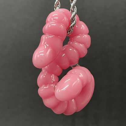 glass earthworm pendant