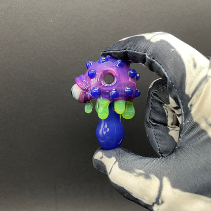Hand-blown About last night glass mushroom pendant - Leviathan Glass original