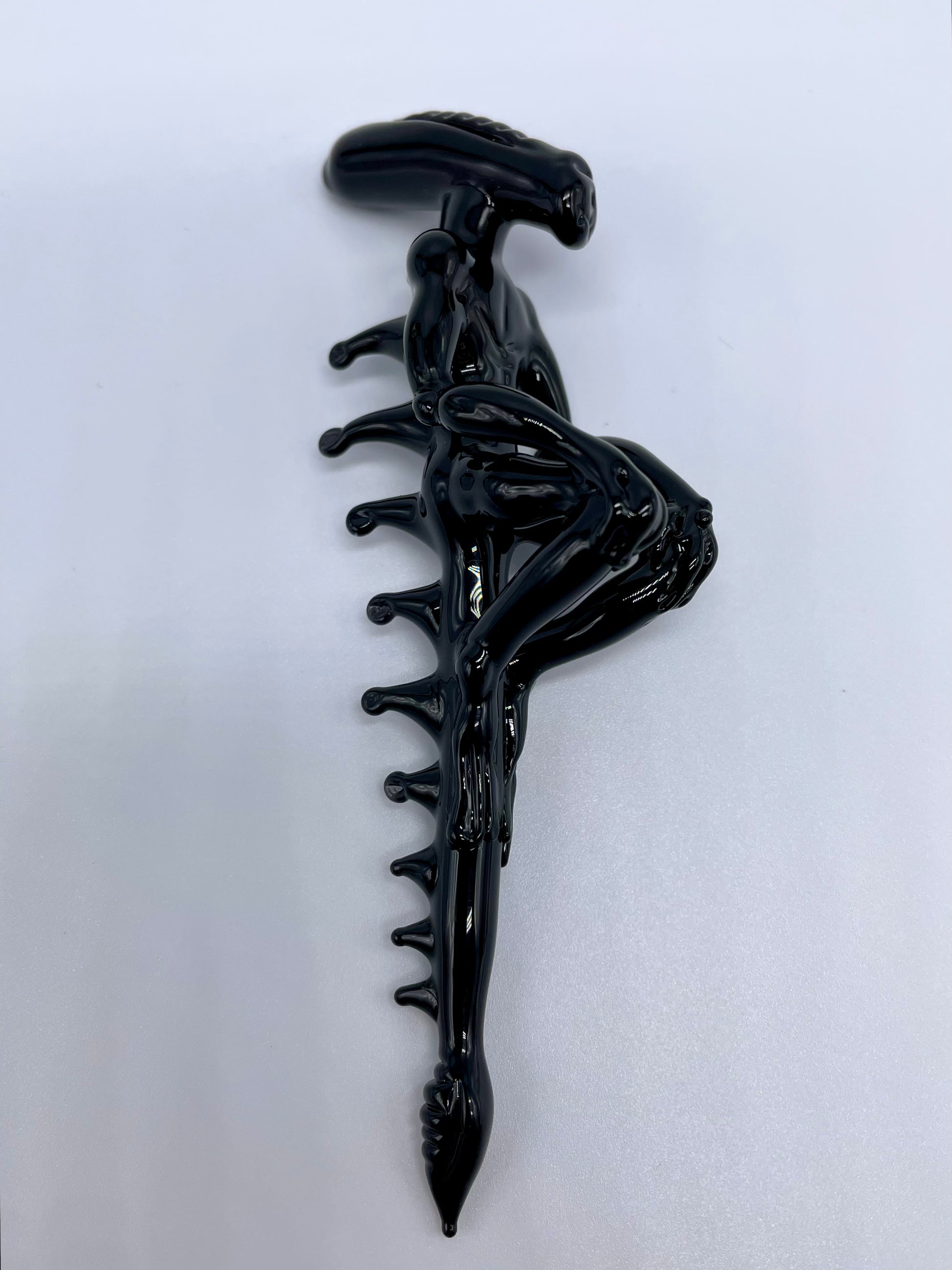 Xenomorph sculpture detail view - premium glass art