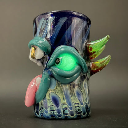 Screaming tongue shot glass craftsmanship - artisan glass work