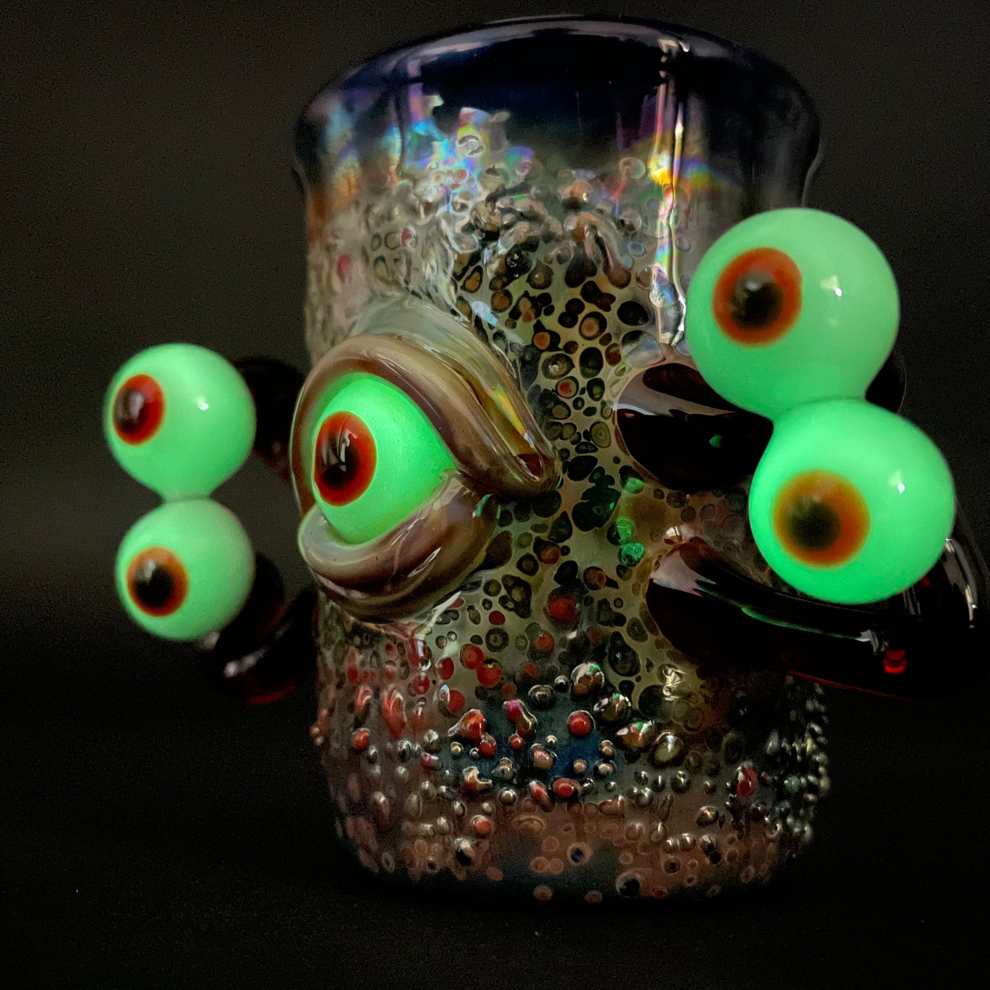 Hand-blown Eyestalker shot glass - Leviathan Glass original