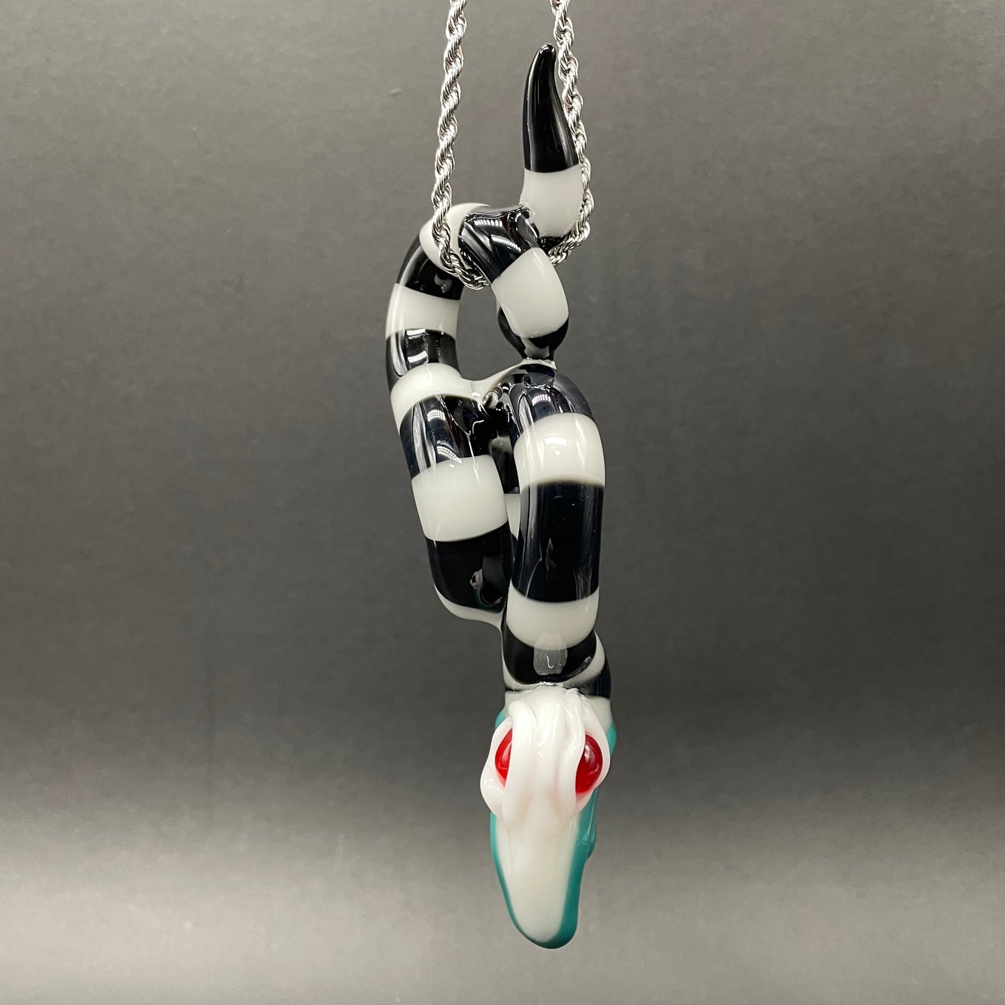 Beetlejuice Inspired solid glass Sandworm  Sculpture by Leviathan Glass - artisan detail