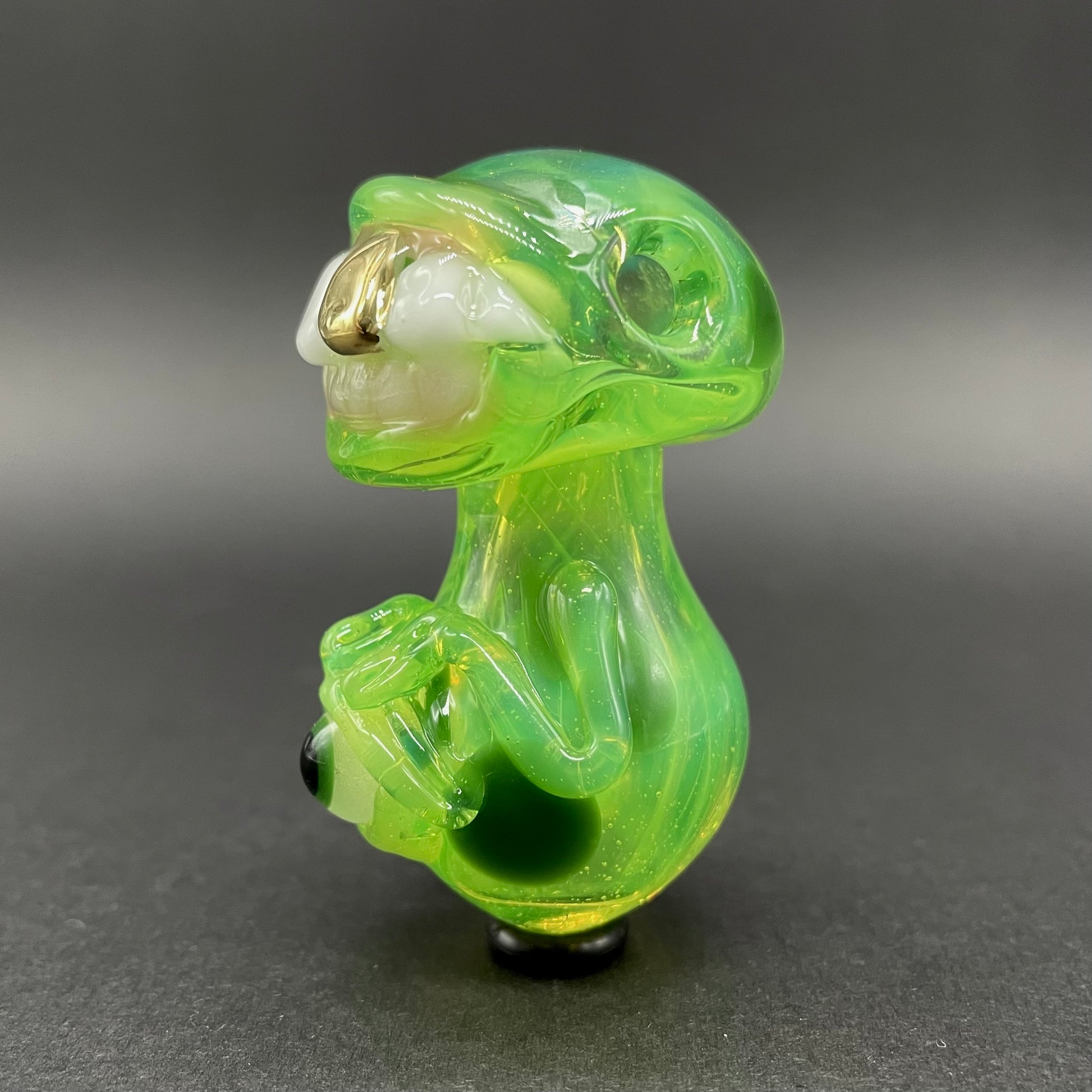 Green slime mushroom monster glass art - premium handcrafted piece