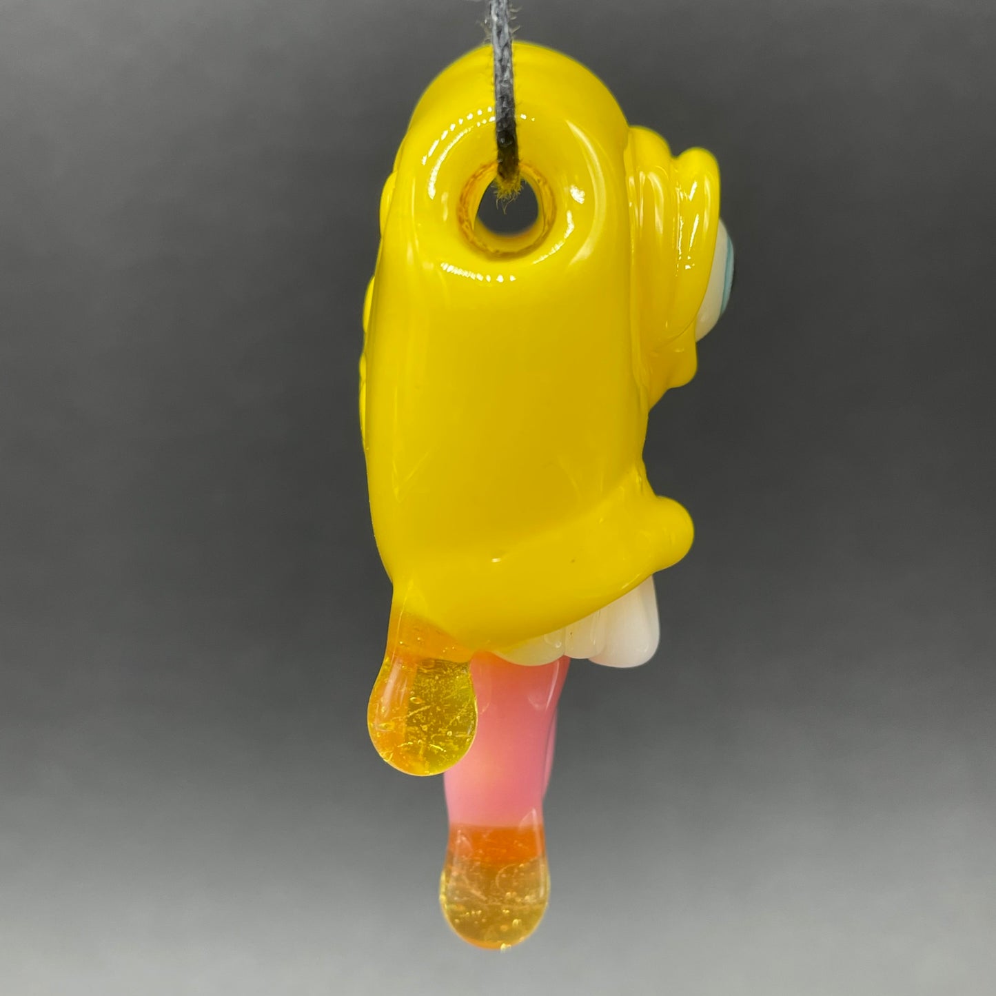 Have a nice day glass pendant by Leviathan Glass - artisan detail