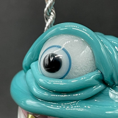 Grinning like a fool glass pendant
