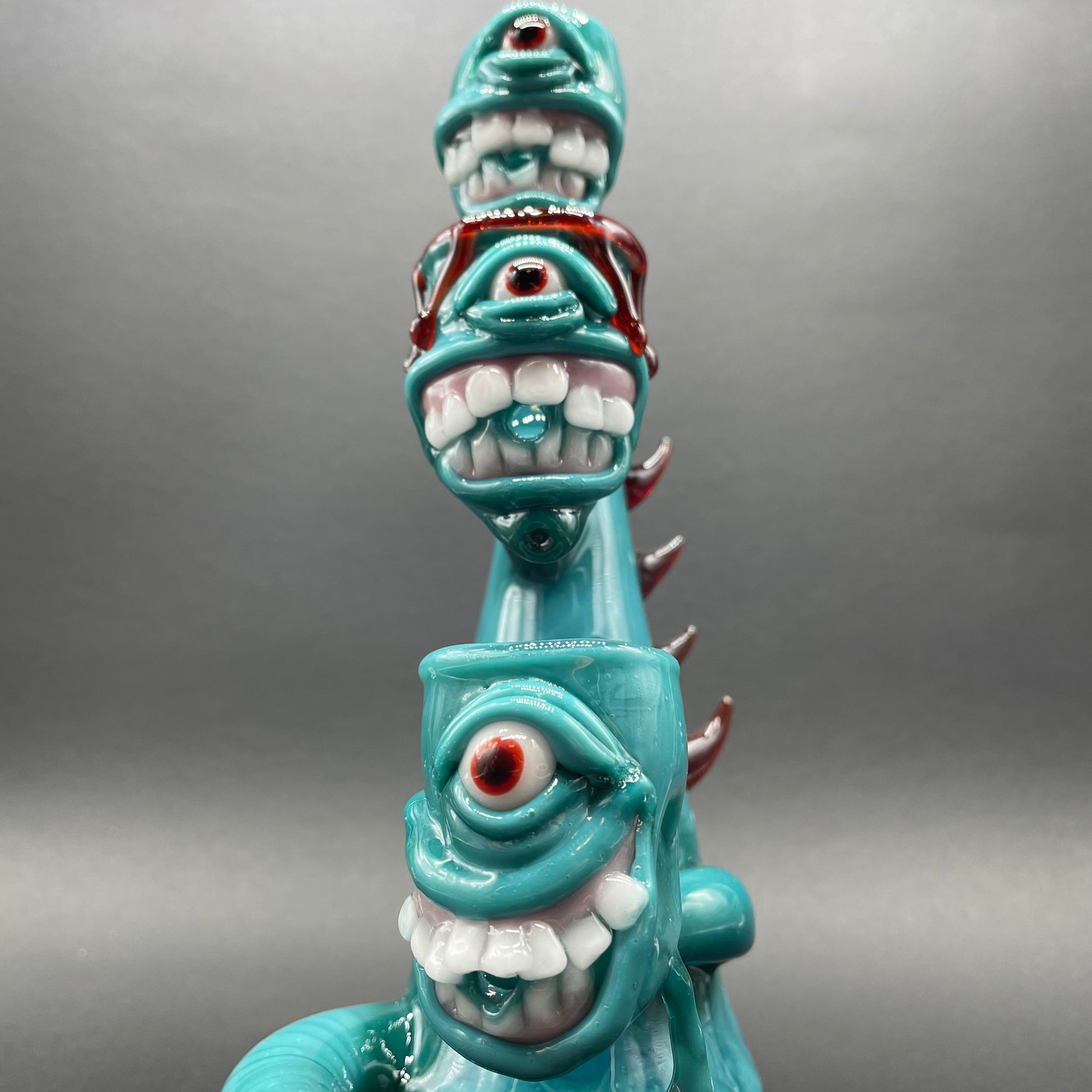 3 headed downdraft incense burner glass art - premium handcrafted piece