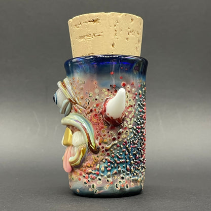 Cyclops cork jar by Leviathan Glass - artisan detail