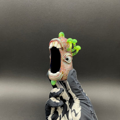 Hand-blown Screaming incense burner - Leviathan Glass original