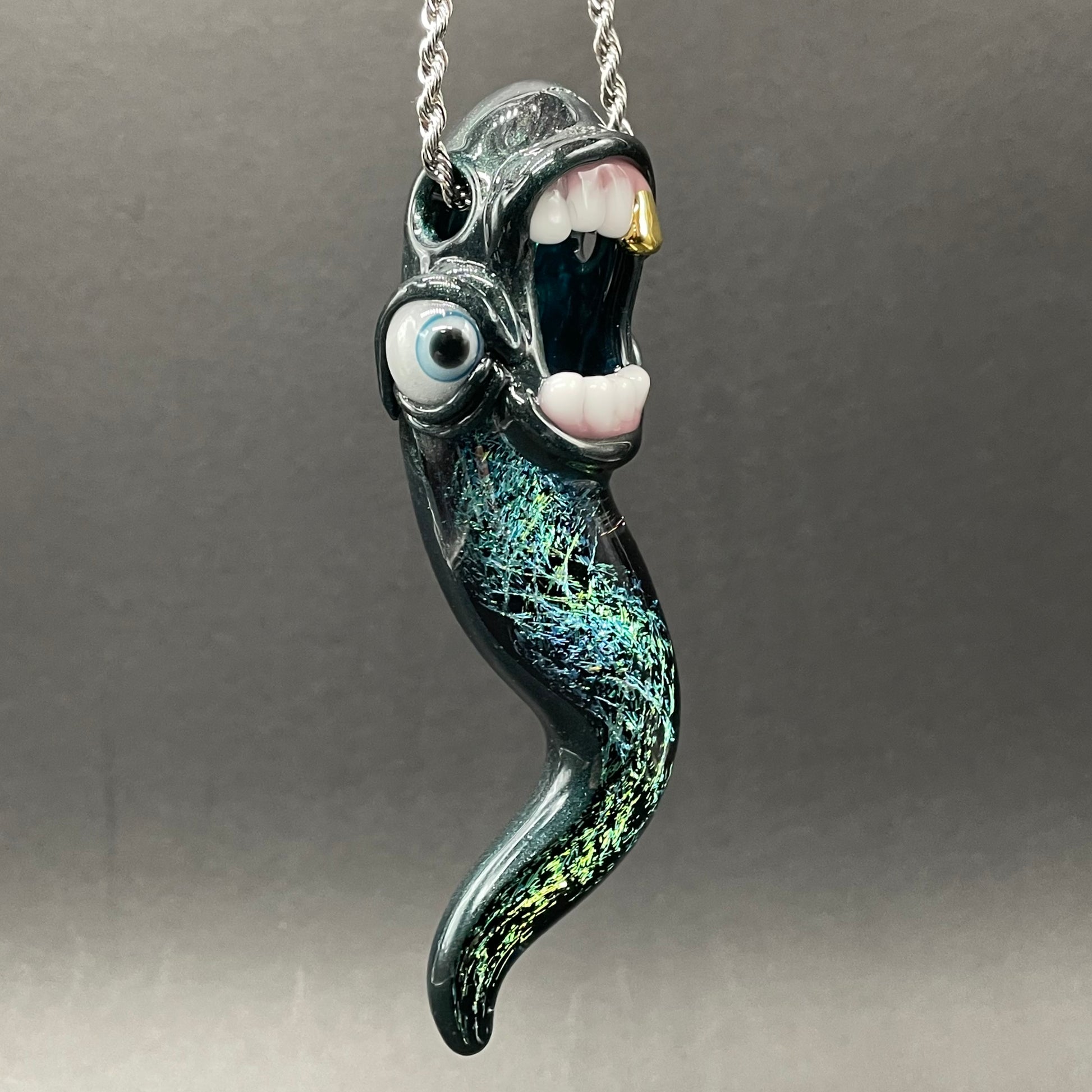 Leviathan Glass Dichroic tentacle pendant - hand-blown art