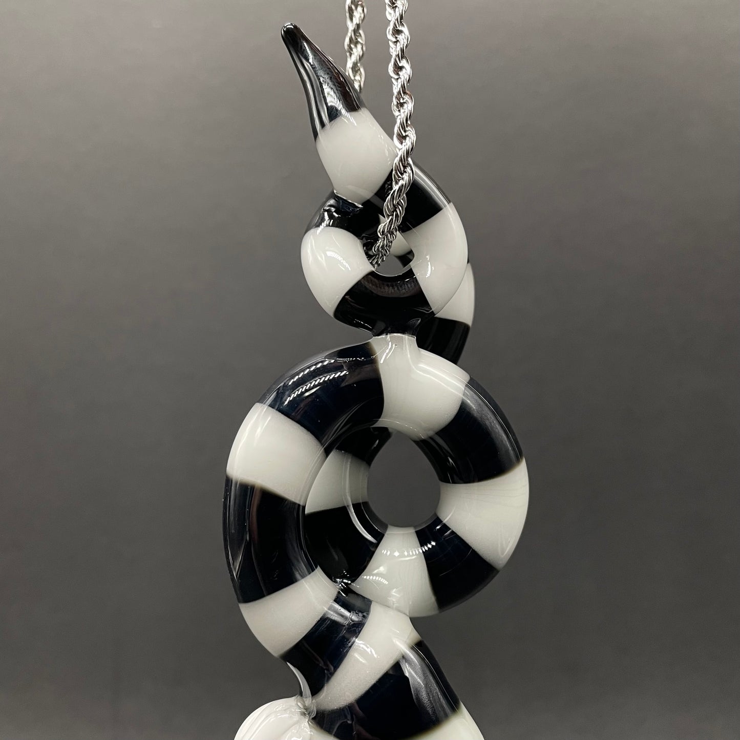 Hand-blown Beetlejuice Inspired solid glass Sandworm  Sculpture - Leviathan Glass original