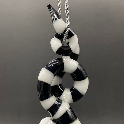 Hand-blown Beetlejuice Inspired solid glass Sandworm  Sculpture - Leviathan Glass original