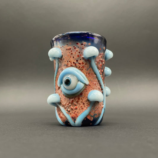 Hand-blown glass Siberia mushroom shot glass. by Leviathan Glass