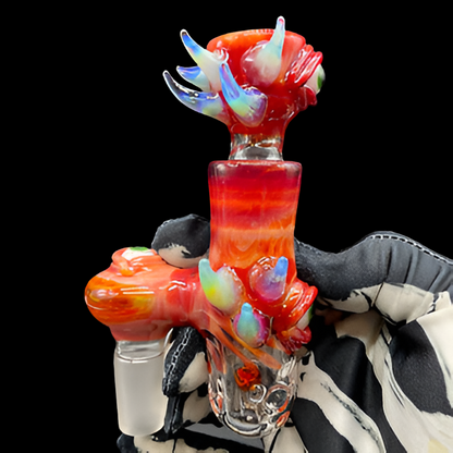 Hand-blown glass 18mm Mini Tequila Sunrise Ash Catch Set by Leviathan Glass