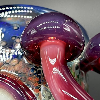 Phoenix mushroom shot glass by Leviathan Glass - artisan detail
