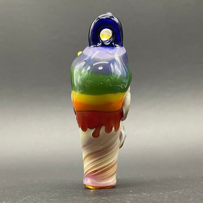 Hand-blown Ice cream kid glass pendant - Leviathan Glass original