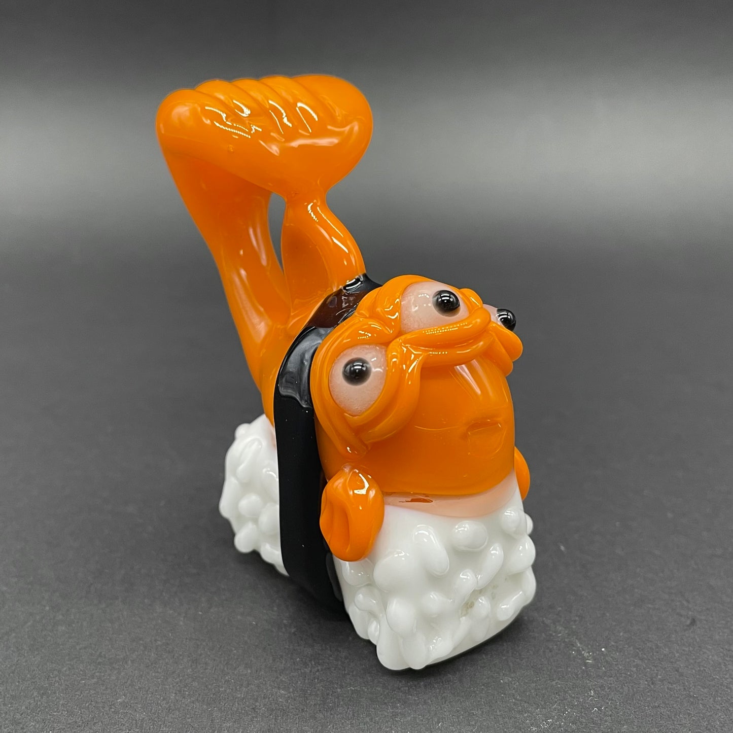 Mutant three eyed fish sushi glass pendant