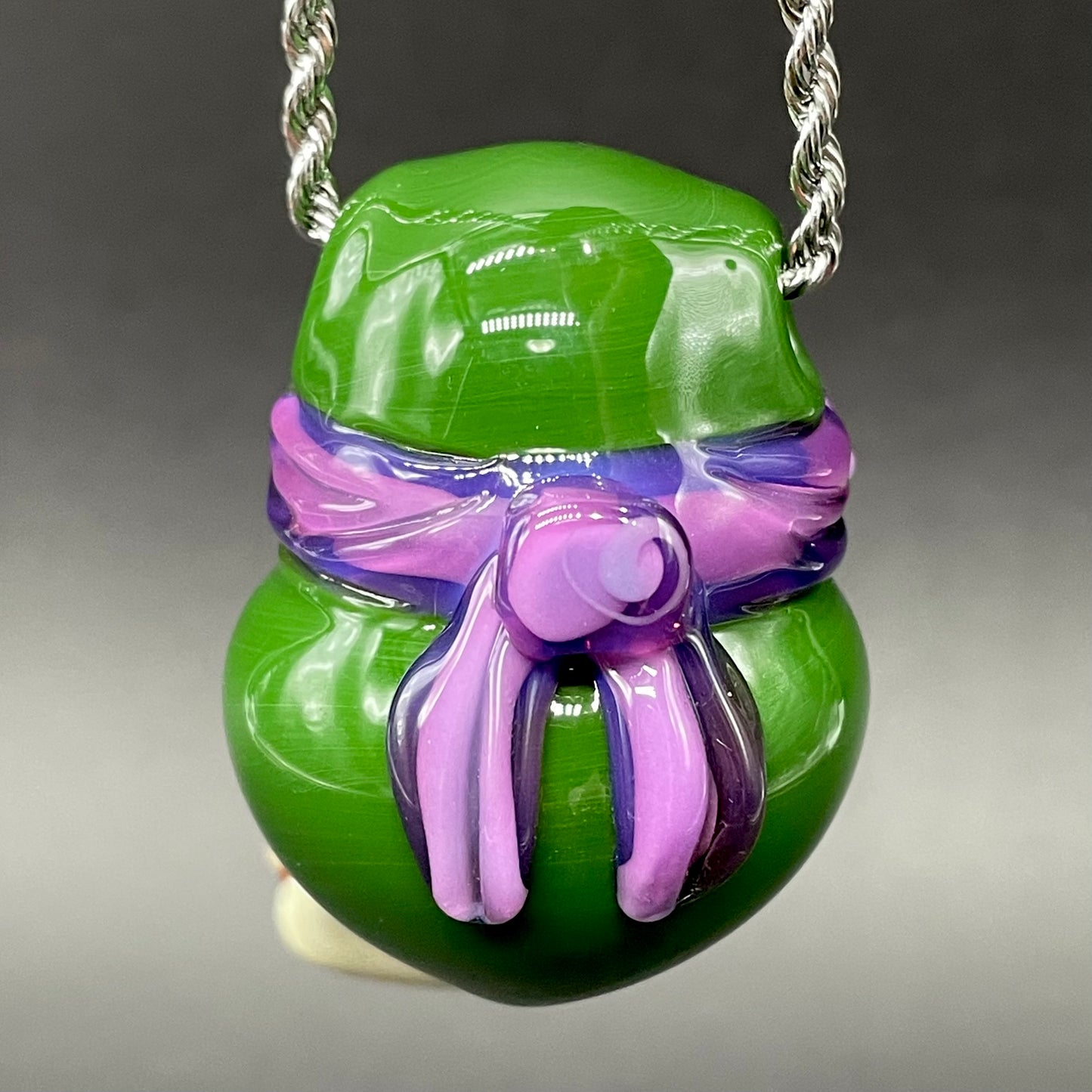 Hand-blown Glass Donatello ninja turtle pendant - Leviathan Glass original