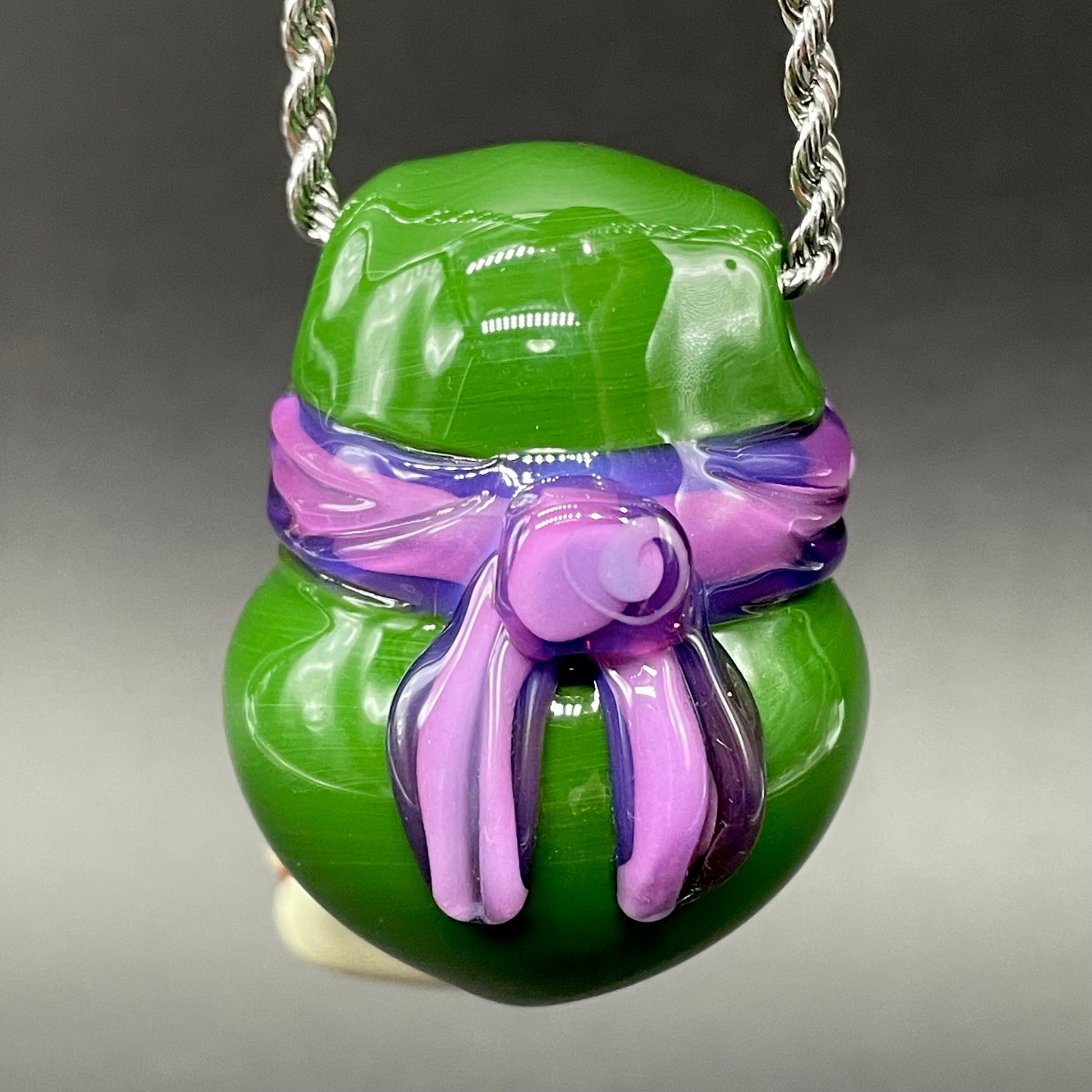 Hand-blown Glass Donatello ninja turtle pendant - Leviathan Glass original