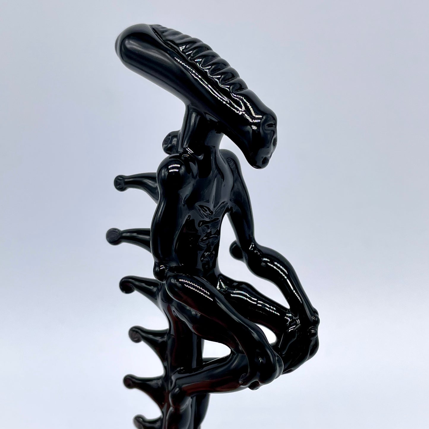 Artisan glass Xenomorph sculpture - detailed craftsmanship