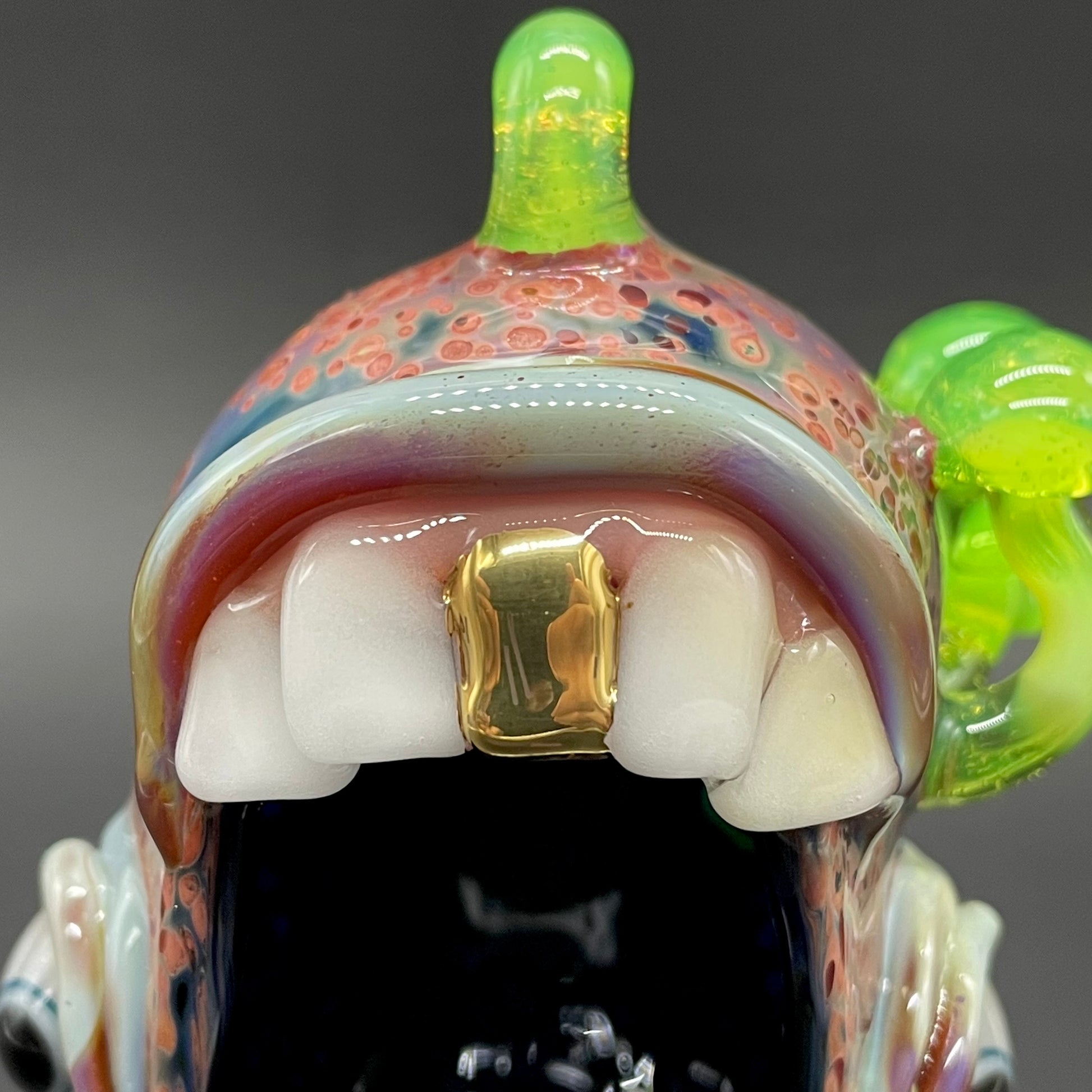Hand-blown Screaming incense burner - Leviathan Glass original