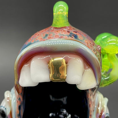 Hand-blown Screaming incense burner - Leviathan Glass original