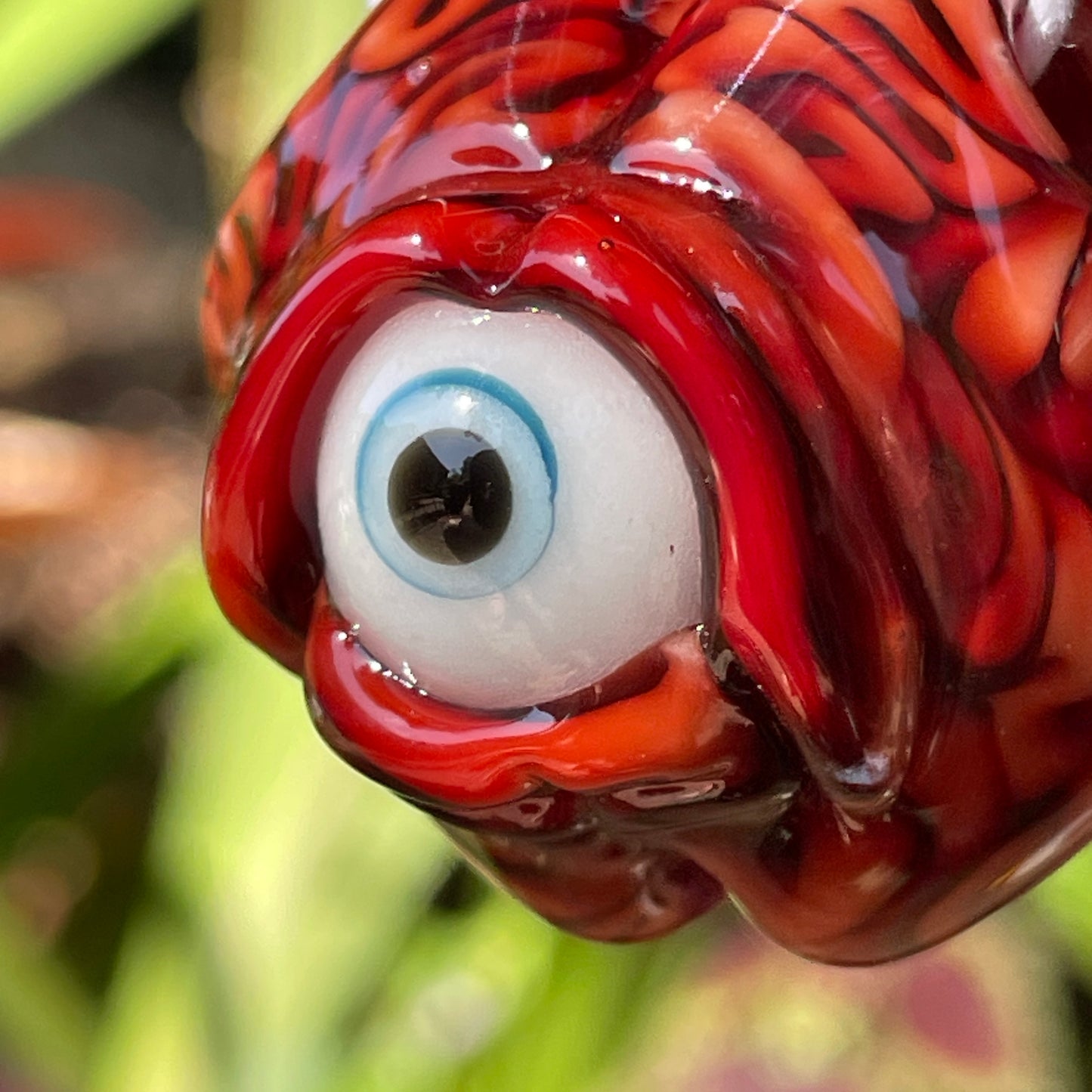 Artisan glass Cyclops brain pendant - detailed craftsmanship
