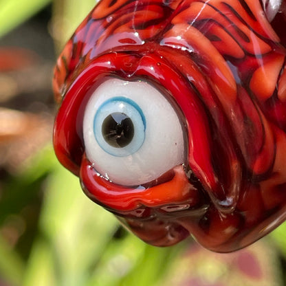Artisan glass Cyclops brain pendant - detailed craftsmanship