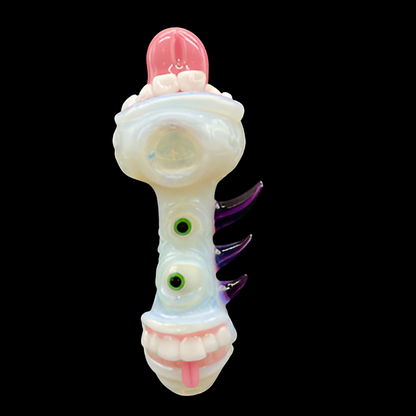 Hand-blown glass Secret White Guardian Of The Rabbit Hole Spoon by Leviathan Glass