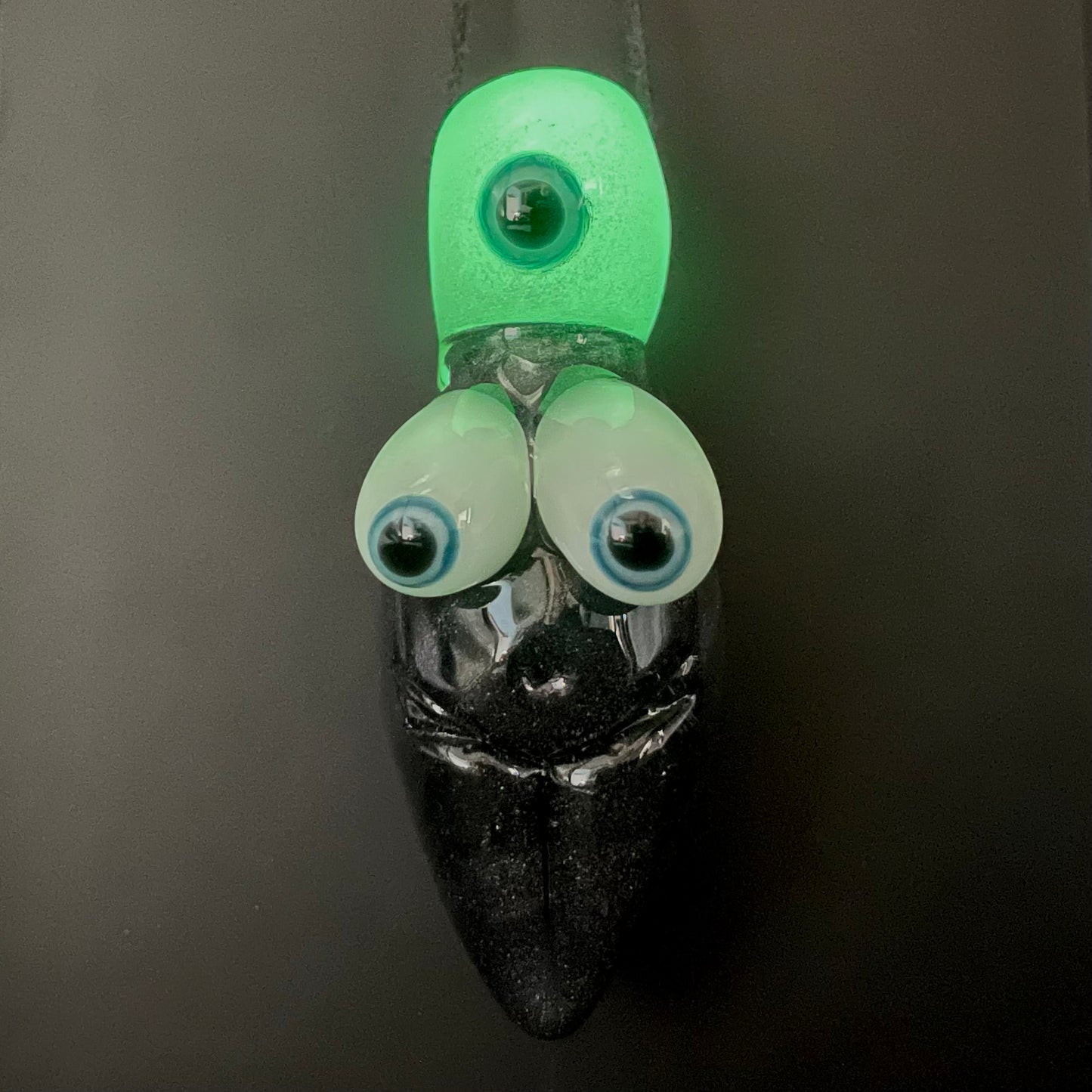 Hand-blown Black light reactive fertility pendant - Leviathan Glass original