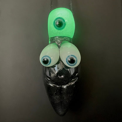 Hand-blown Black light reactive fertility pendant - Leviathan Glass original