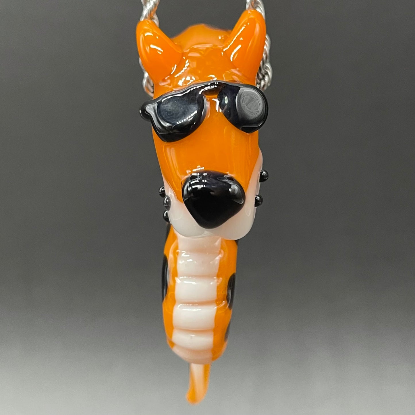 Slithering Chester Cheetah glass pendant