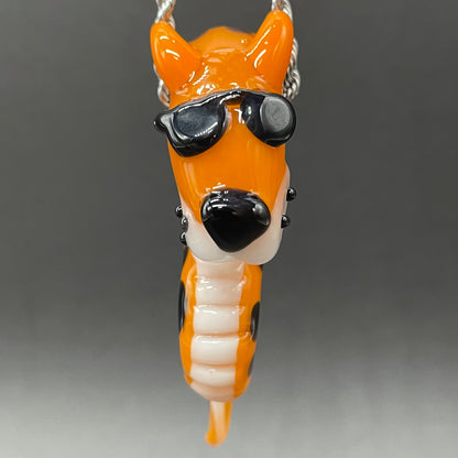 Slithering Chester Cheetah glass pendant