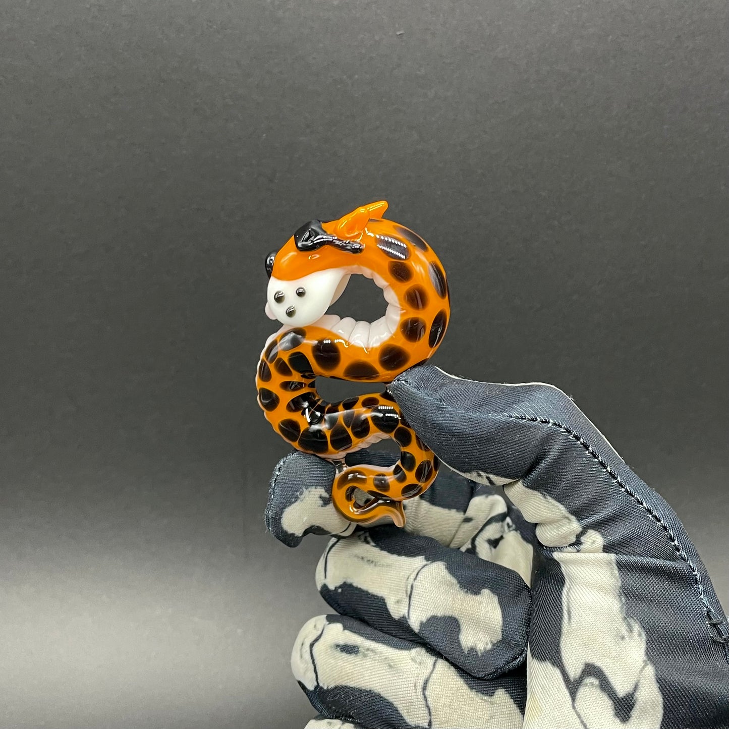 Hand-blown Slithering Chester Cheetah glass pendant - Leviathan Glass original