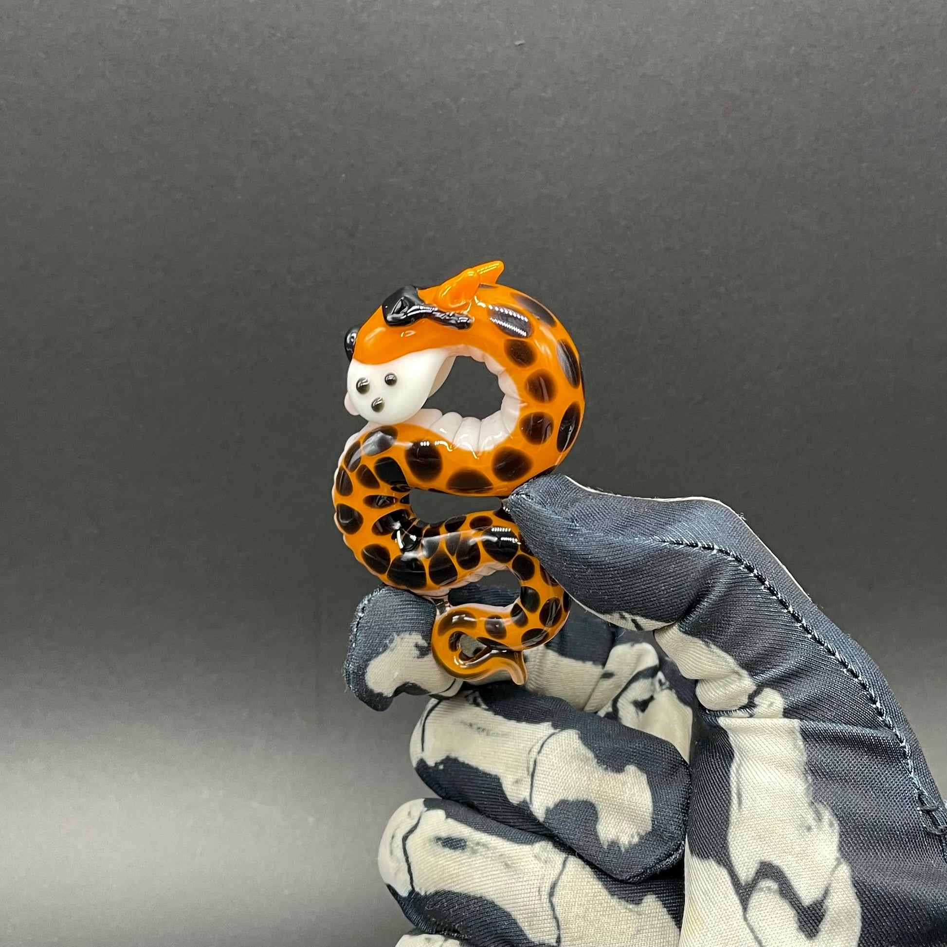 Hand-blown Slithering Chester Cheetah glass pendant - Leviathan Glass original