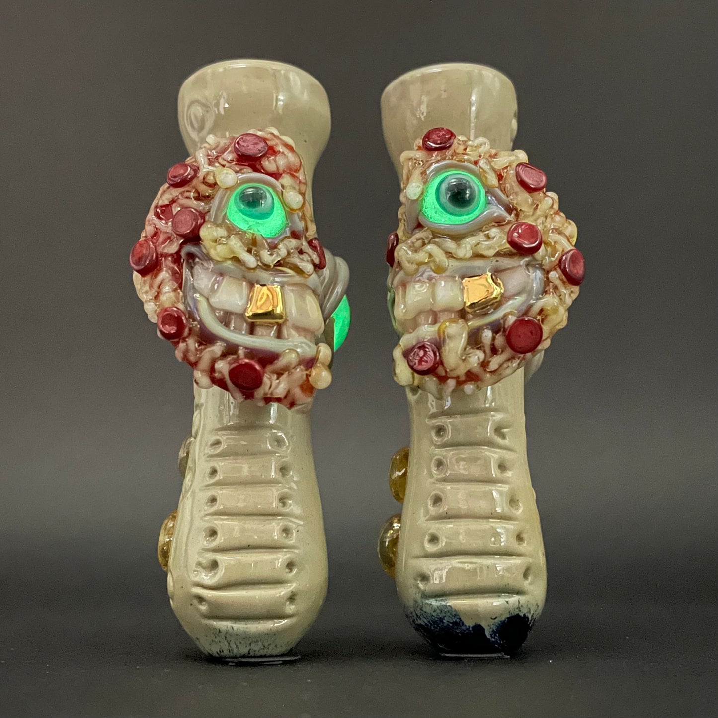 Premium Pizza Is for Lovers – Matching Chillum Set - collectible glass art