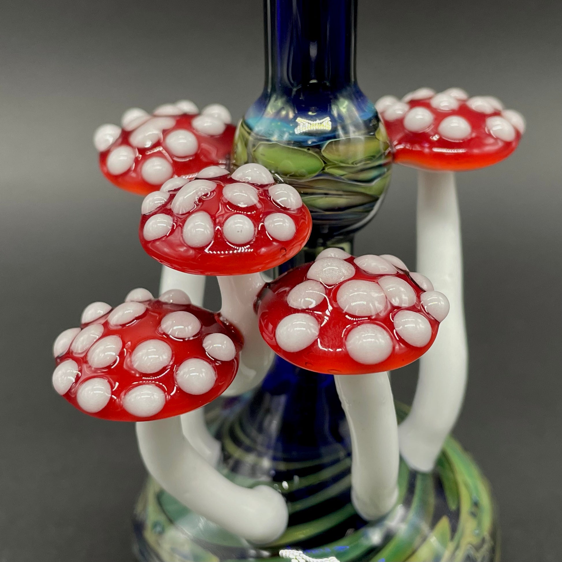 Premium Red cap Mushroom perfume bottle - collectible glass art