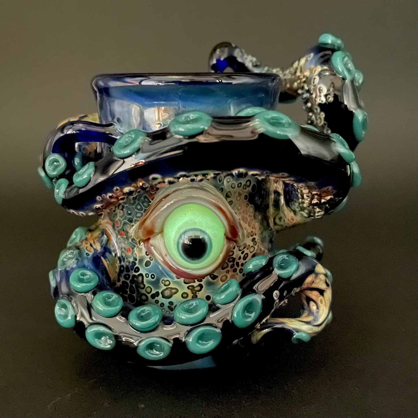 Leviathan wrapped tentacle shot glass glass art - premium handcrafted piece