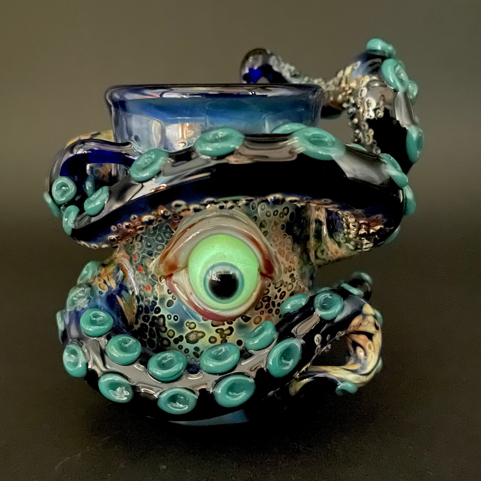 Leviathan wrapped tentacle shot glass glass art - premium handcrafted piece