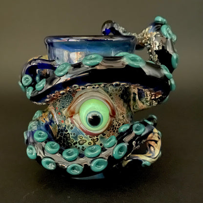 Leviathan wrapped tentacle shot glass glass art - premium handcrafted piece