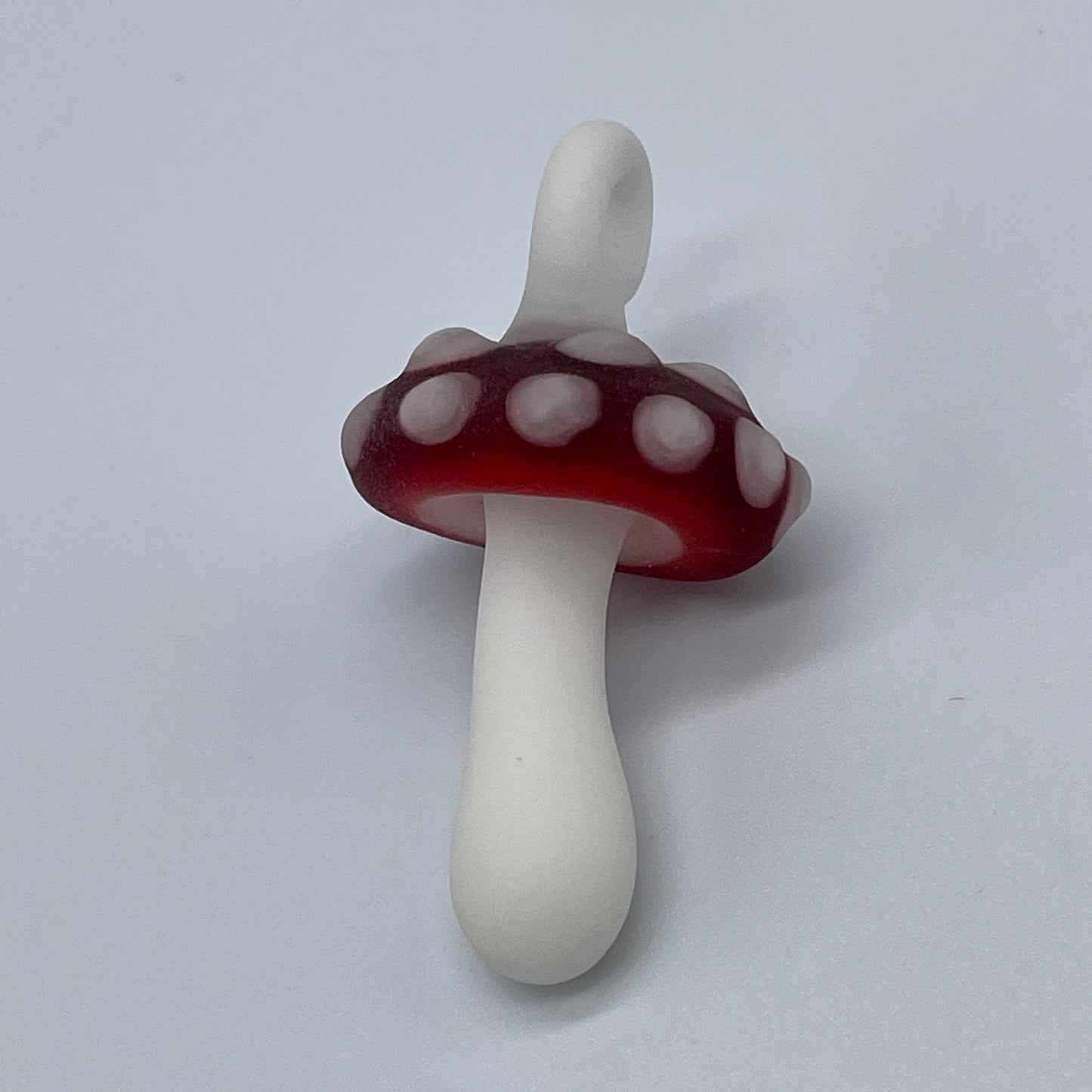 Premium Red mushroom pendant - collectible glass art