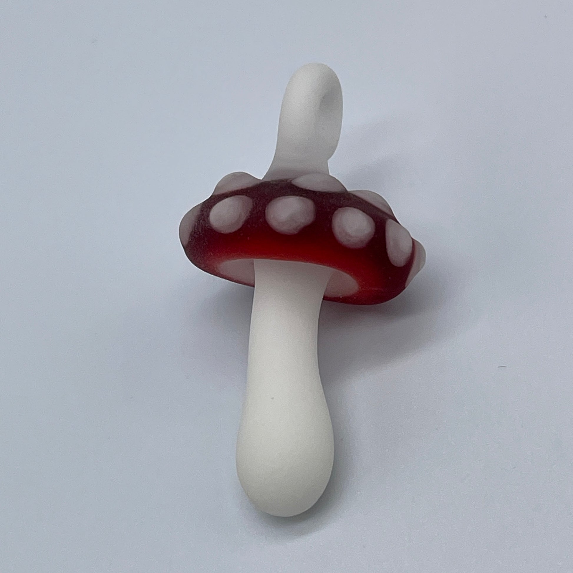 Premium Red mushroom pendant - collectible glass art